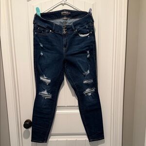 Torrid Navy Ripped Skinny Jeans